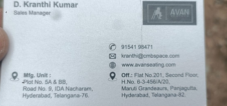Avan Seating, Nacharam
