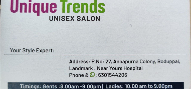 Unique Trends Unisex Salon, Boduppal